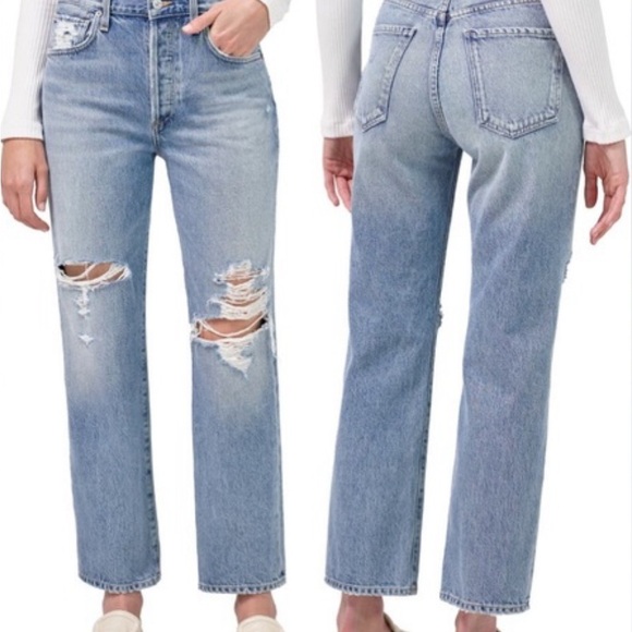 Citizens Of Humanity Light Blue Emery Crop Jeans - Picture 1 of 6